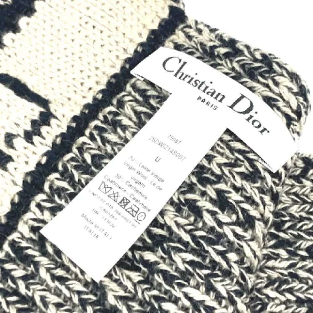 Dior Vintage Pre-owned Cashmere scarves Black Dames