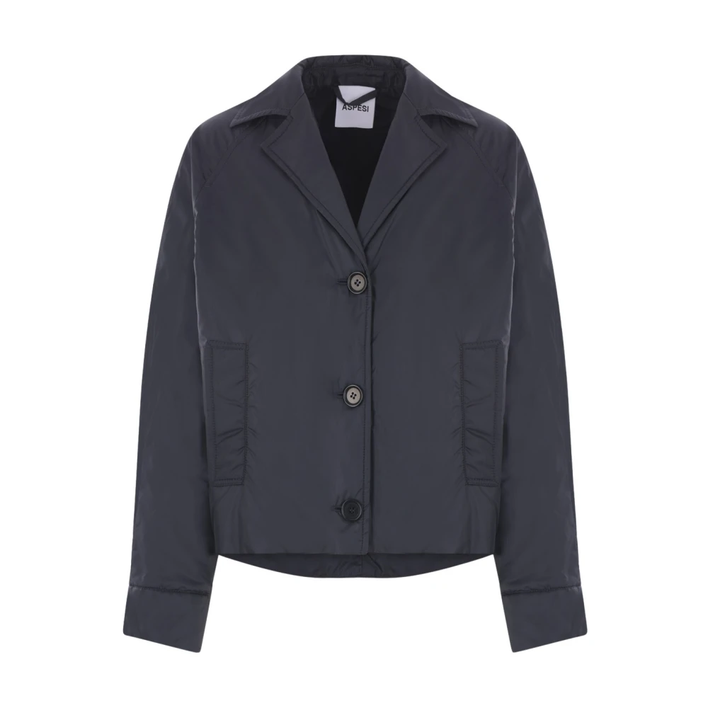 Aspesi Navy Blue Nylon Thermore Jacket Blue Dames