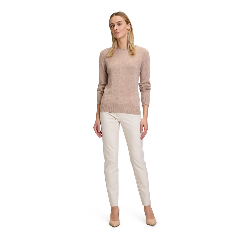 Betty Barclay Fijngebreide trui met ronde hals Beige Dames