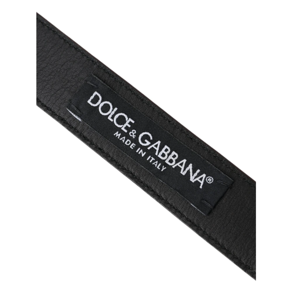 Dolce & Gabbana Bruin Leer Zilveren Gesp Riem Mannen Brown Unisex