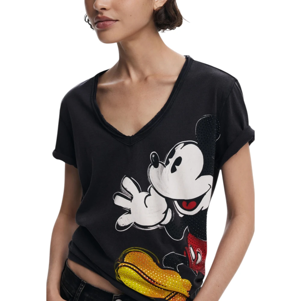 Desigual Katoenen T-shirt met korte mouwen voor dames Black Dames