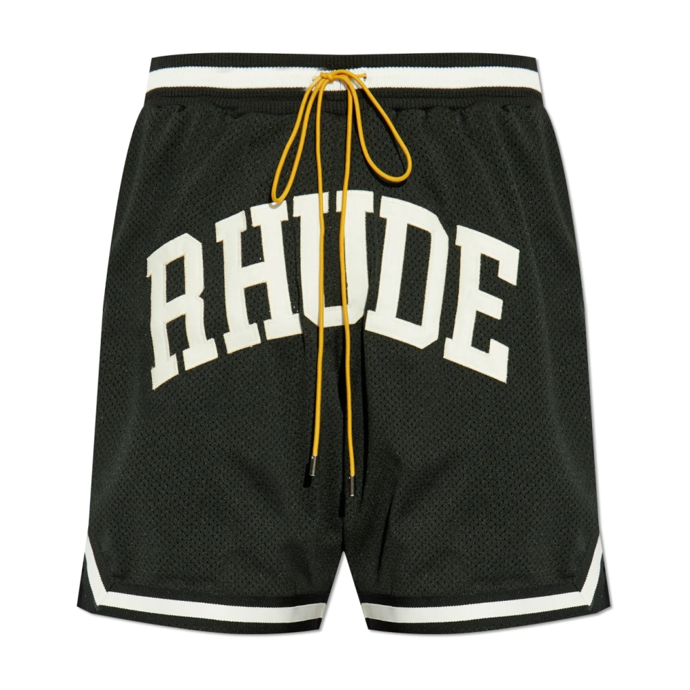 Rhude Sweatshorts met logo Black Heren
