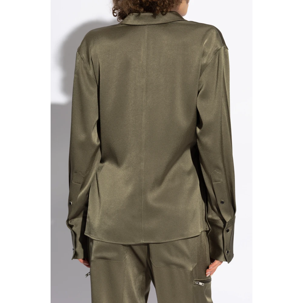 Helmut Lang Losvallend overhemd Green Dames