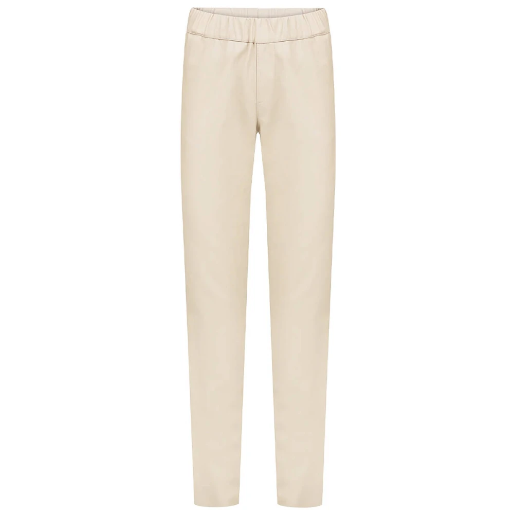 Knit-ted Colette Vegan Leren Broek Beige Dames