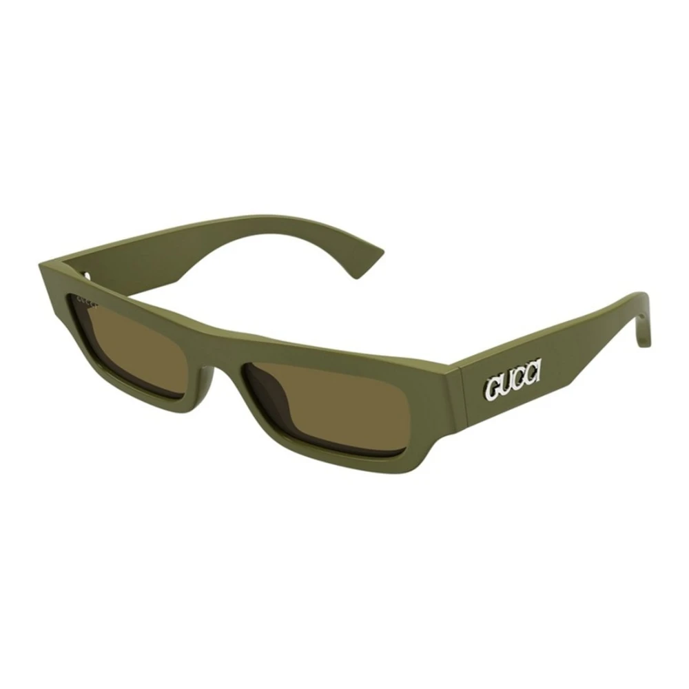 Gucci Men's Green Sunglasses, 52 Mm, Rectangular Sunglasses