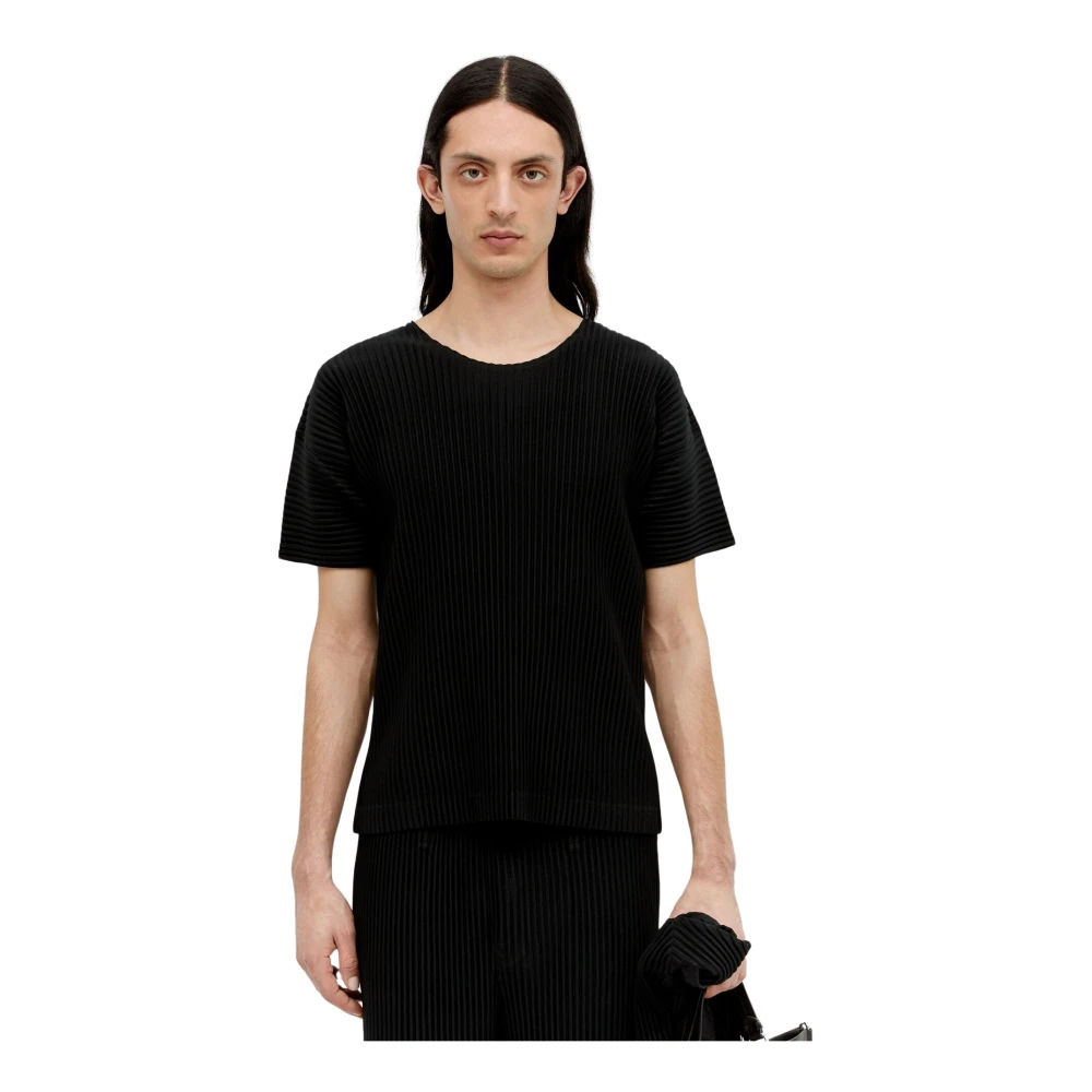 Issey Miyake Zwarte polyester T-shirt Black Heren