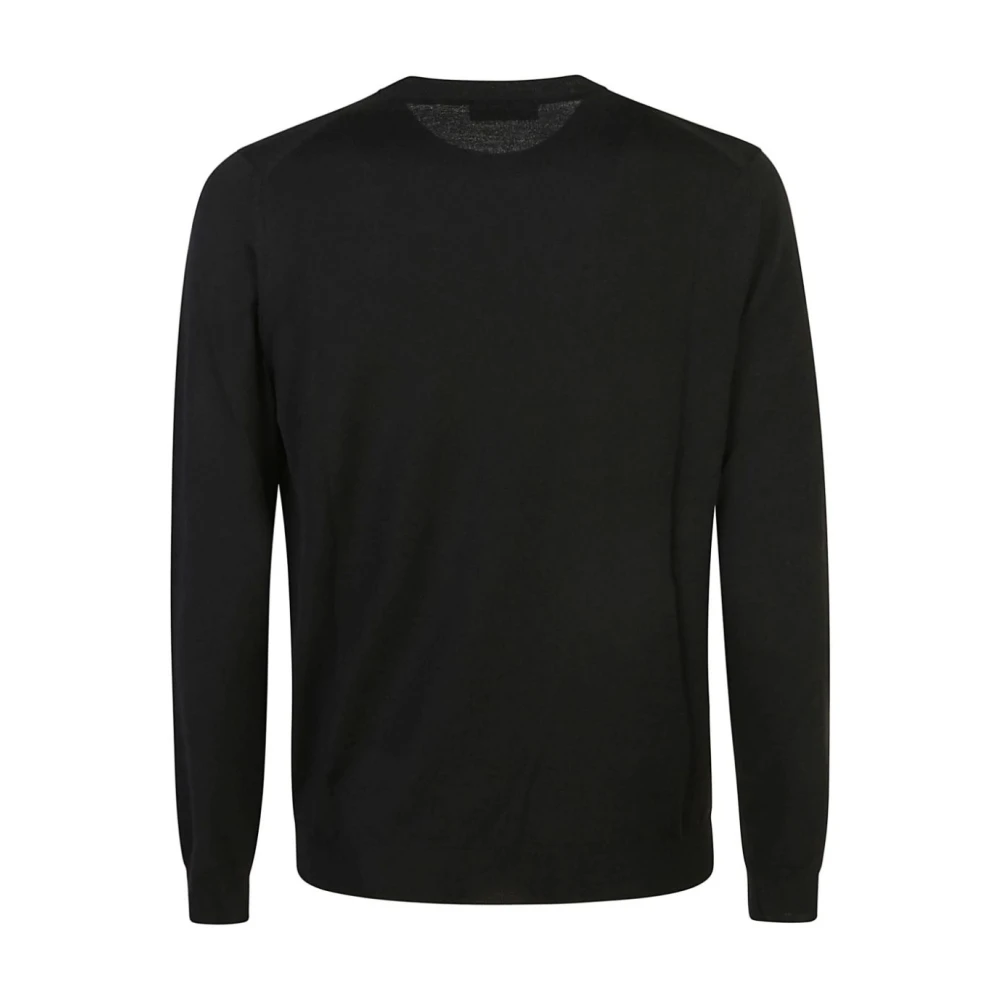 Zanone Zwart Crew Neck Sweater Black Heren
