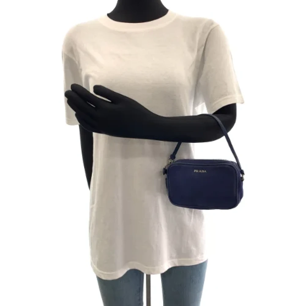Prada Vintage Pre-owned Canvas clutches Blue Dames