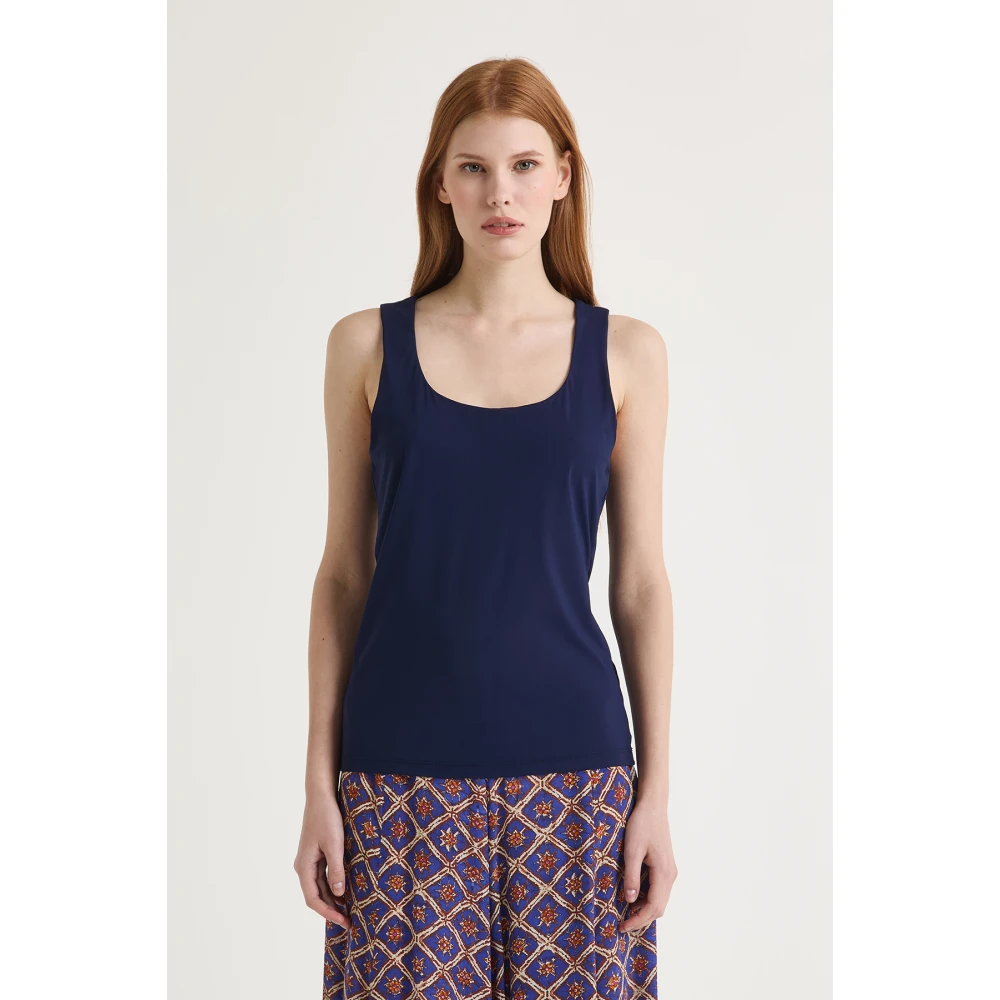 Maliparmi Zachte Jersey TOP Blue Dames