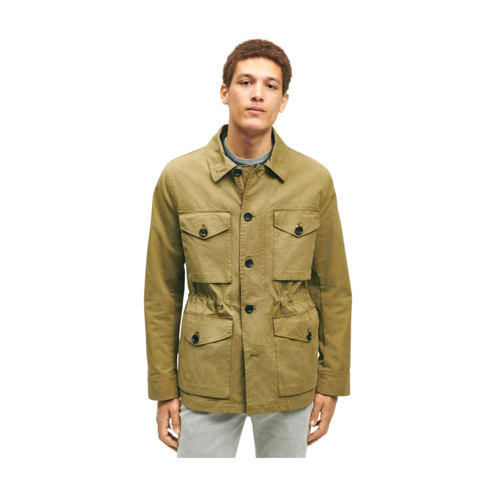 Brooks Brothers Medium-Groene Katoenen Veldjas Green Heren