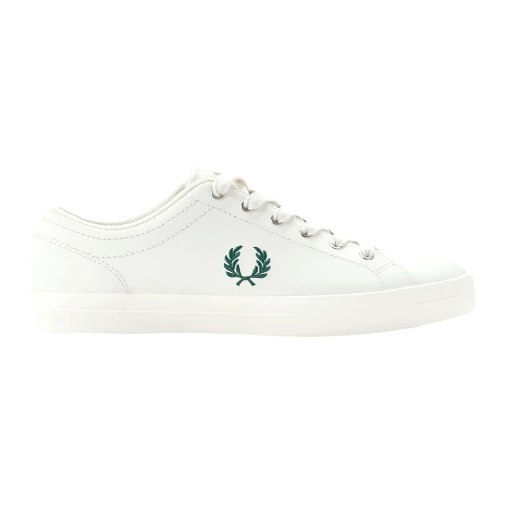 Fred Perry Blanc Leather Trainers Baseline - Image 2