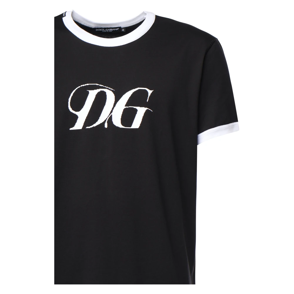 Dolce & Gabbana Zwart T-shirt Polos Stijlvolle Mode Black Heren