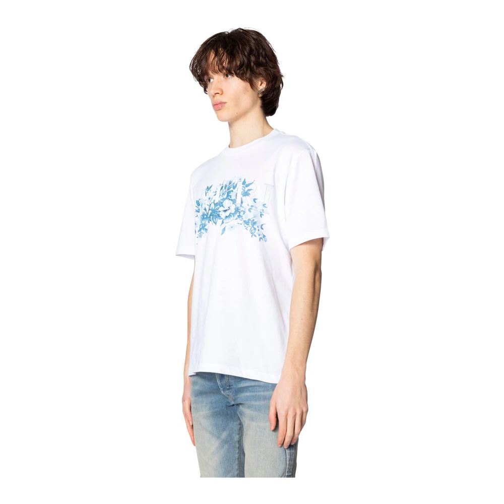 Amiri Witte Garden Tee met Gedurfd Grafisch White Heren