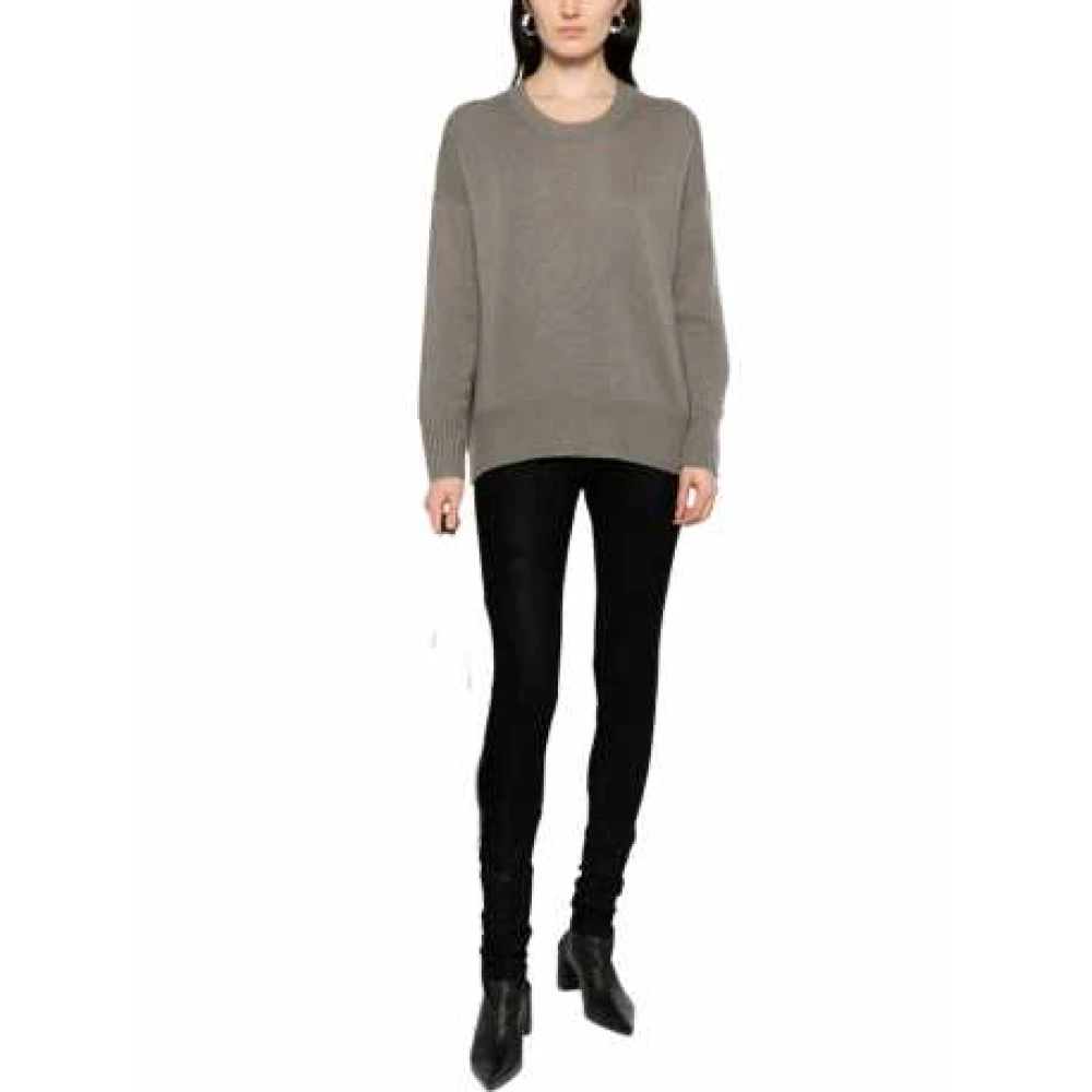Isabel Benenato Zwarte Suède Leren Leggings met Hoge Taille Black Dames