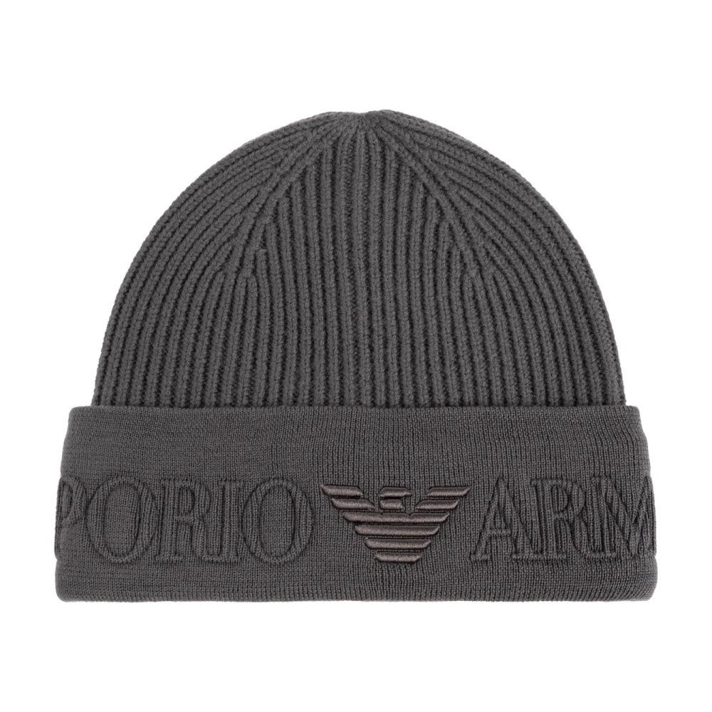 Emporio Armani , Accessories, Male, Gray, M, Wool Beanie