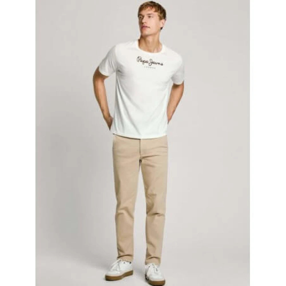 Pepe Jeans Beige Chino Gymdigo Concrete Broek Beige Heren