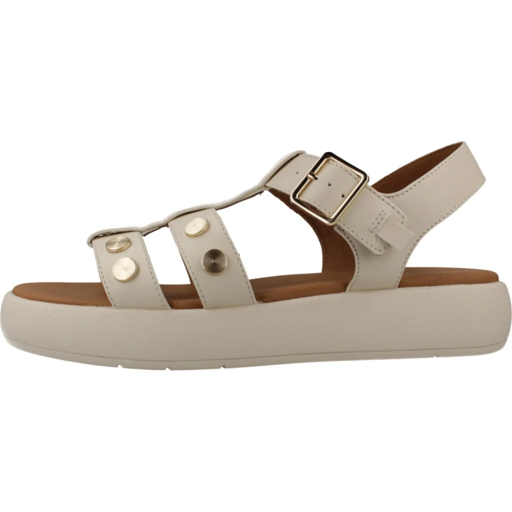 Geox Femme Beige - Shoes > Sandals > Flat Sandals