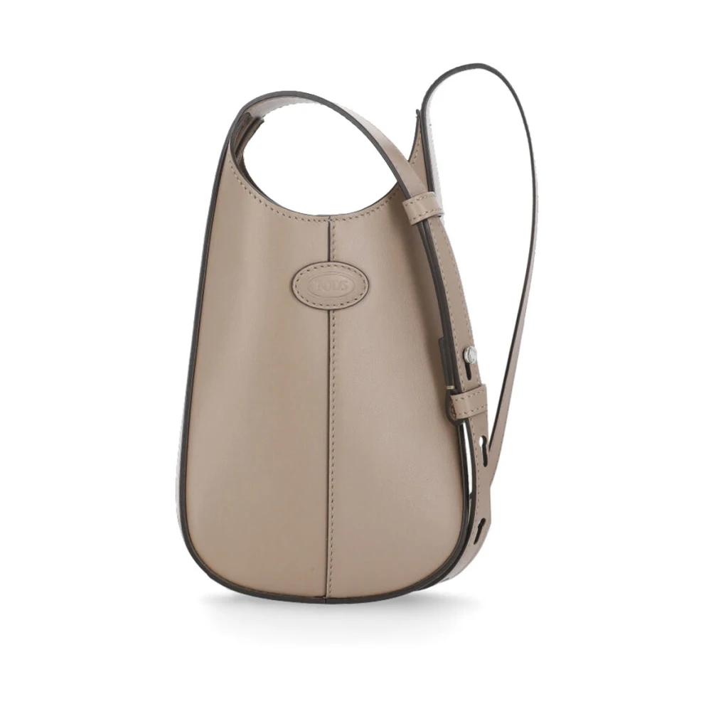 TOD'S Beige Leren Tas met Verstelbare Band Beige Dames