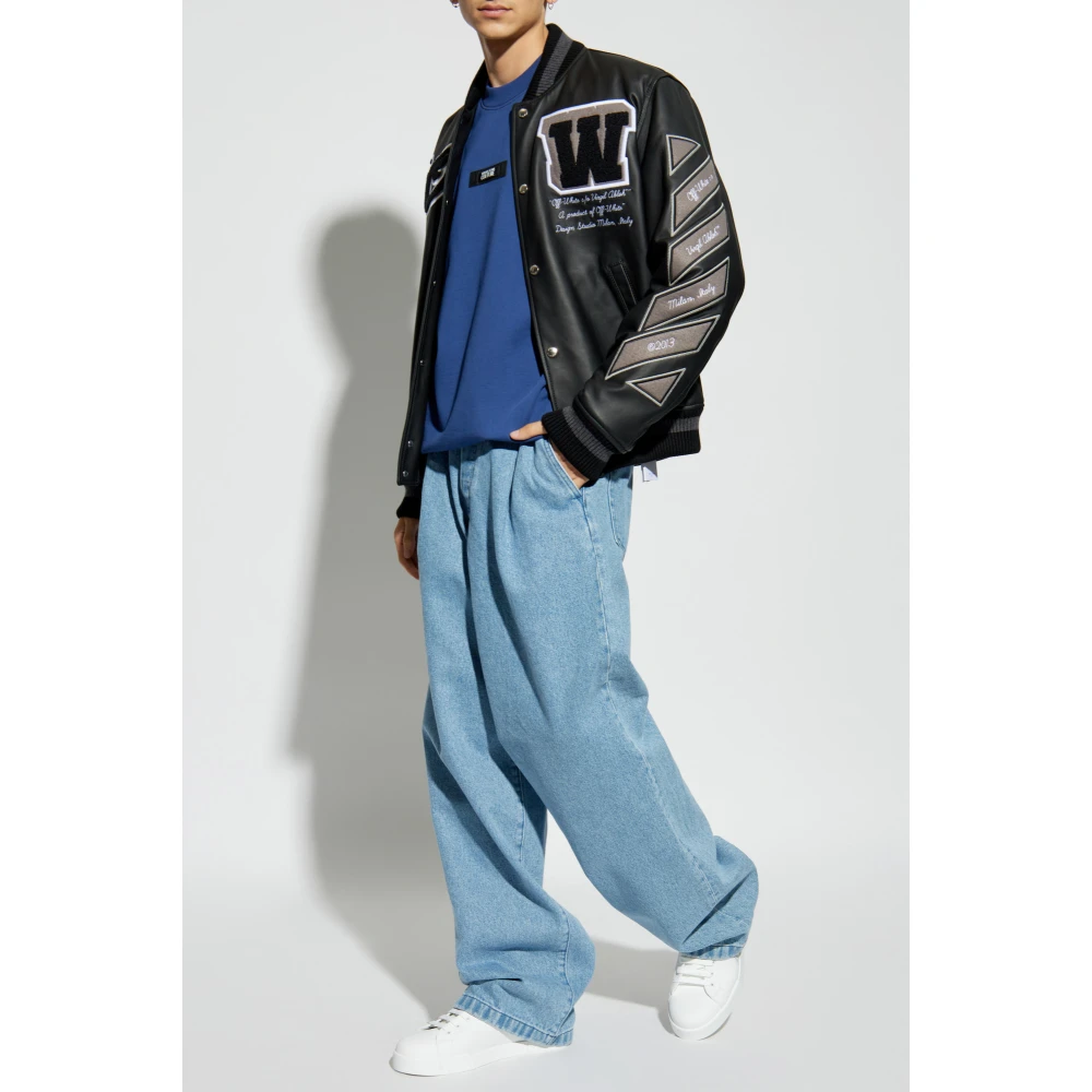 Versace Jeans Couture Sweatshirt met logo Blue Heren