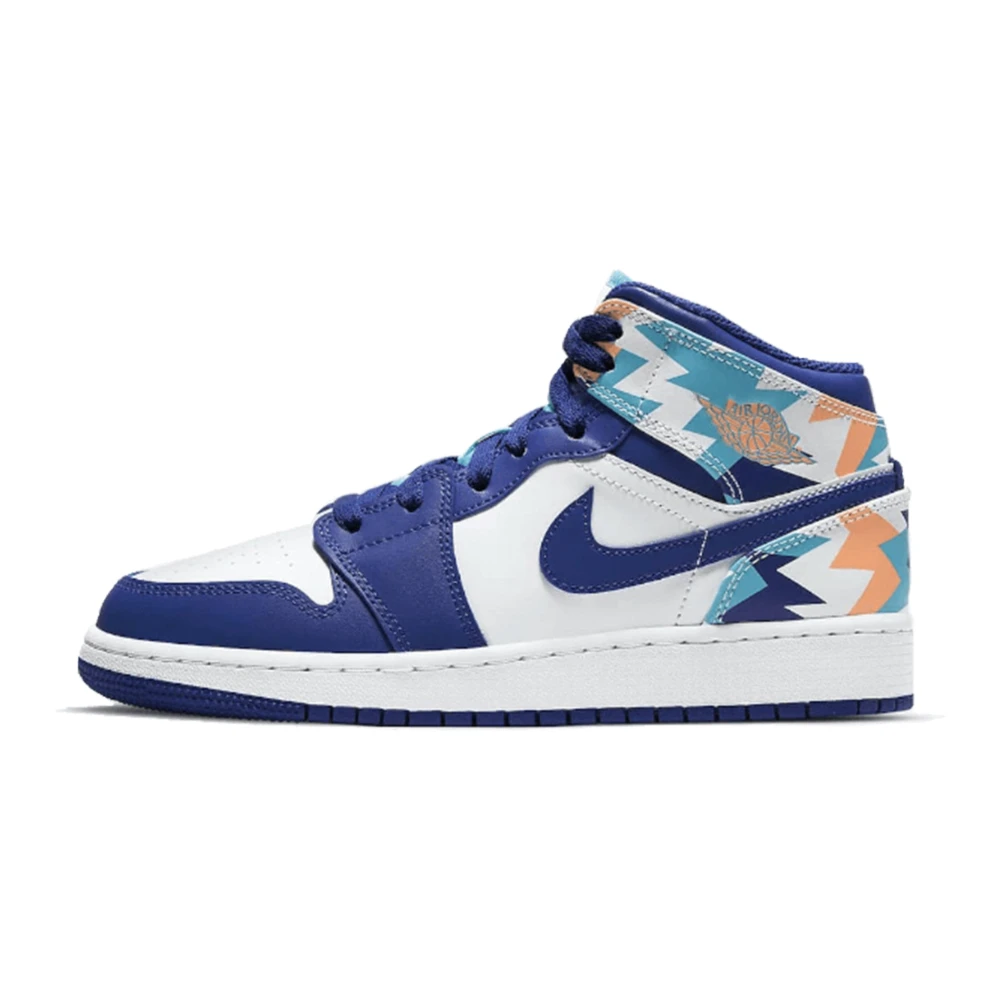 Jordan Geometriska Mid Sneakers Blue, Dam