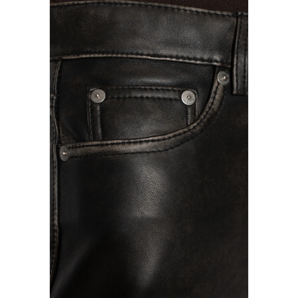 Samsøe Leren broek Salynn Black Dames