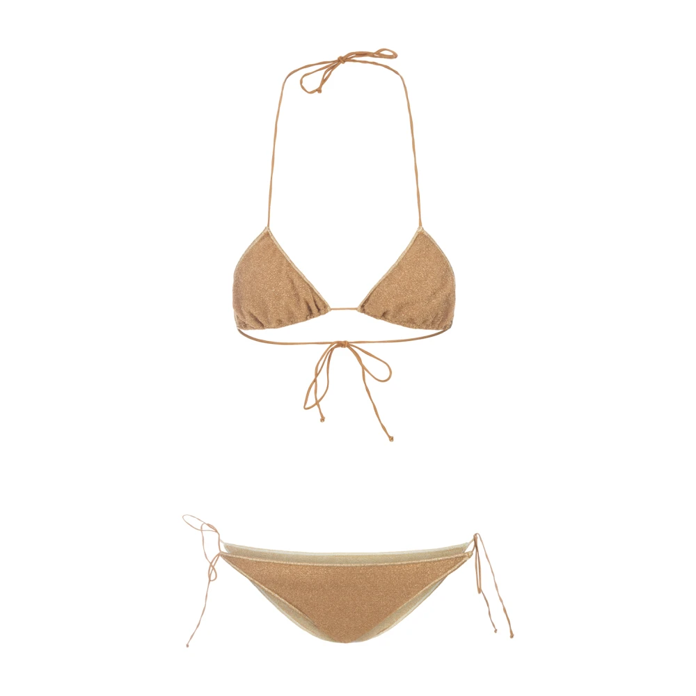 Oseree Gouden Lurex Driehoek Bikini Beige Dames