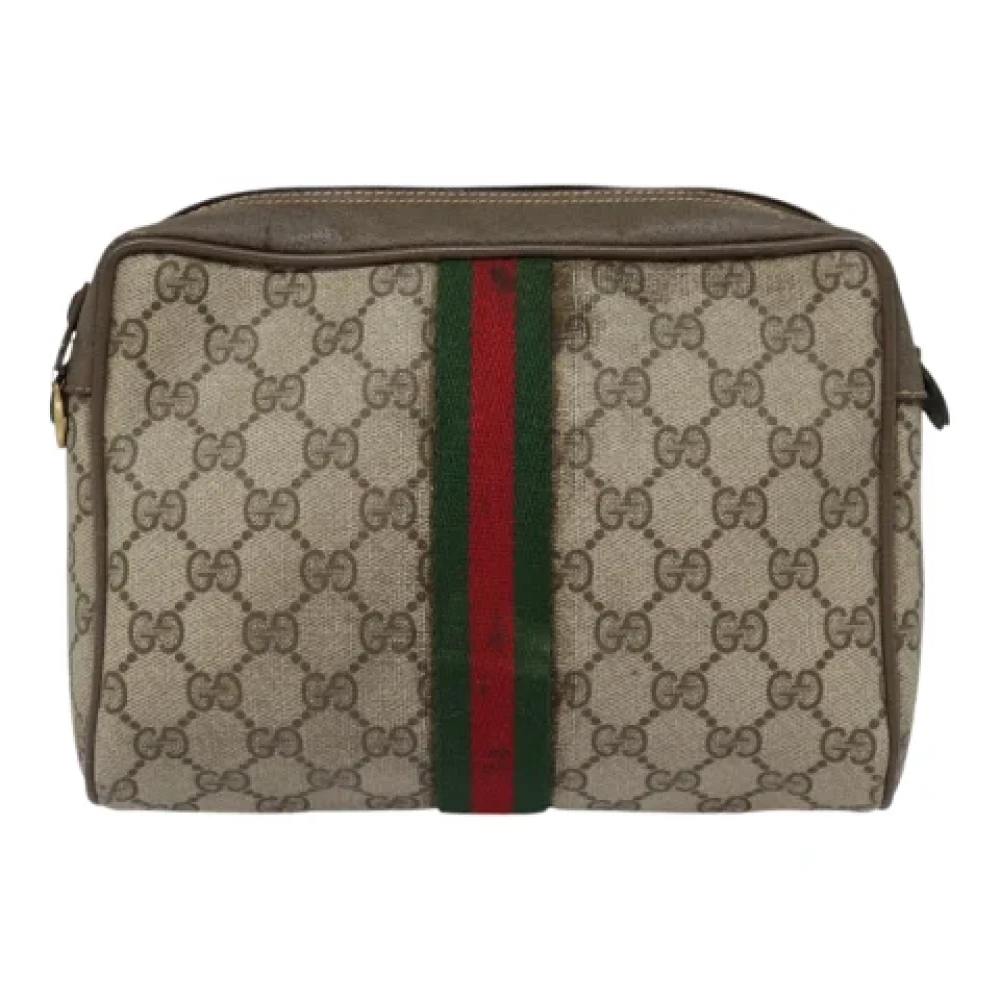 Gucci Vintage Pre-owned Leather clutches Beige Dames