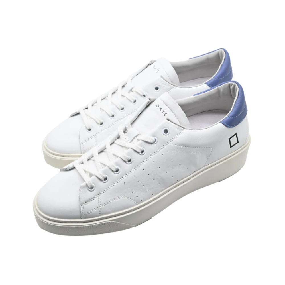 D.a.t.e. Witte Blauwe Sneakers Levante Calf White Heren