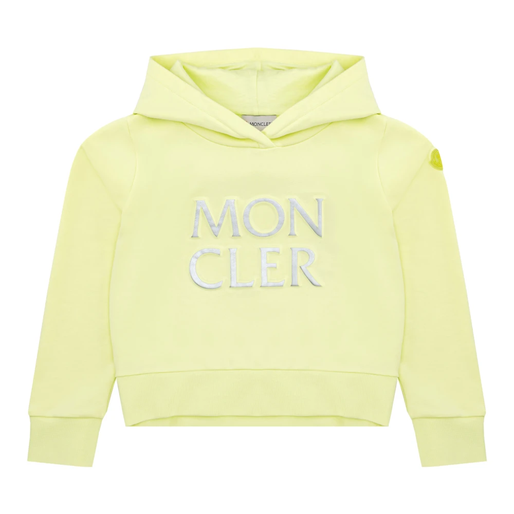 Moncler Barn Hoodie Sweatshirt Logo Green, Flicka