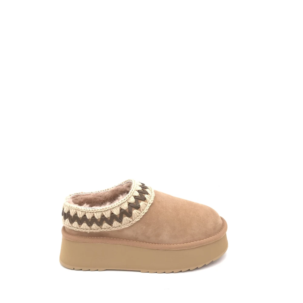 Mou Women's Brown Platform Clog - Winter Boots - 7 Uk - Shoes