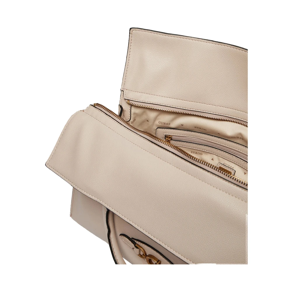 Guess Ivoor Handtas met Gouden Details Beige Dames