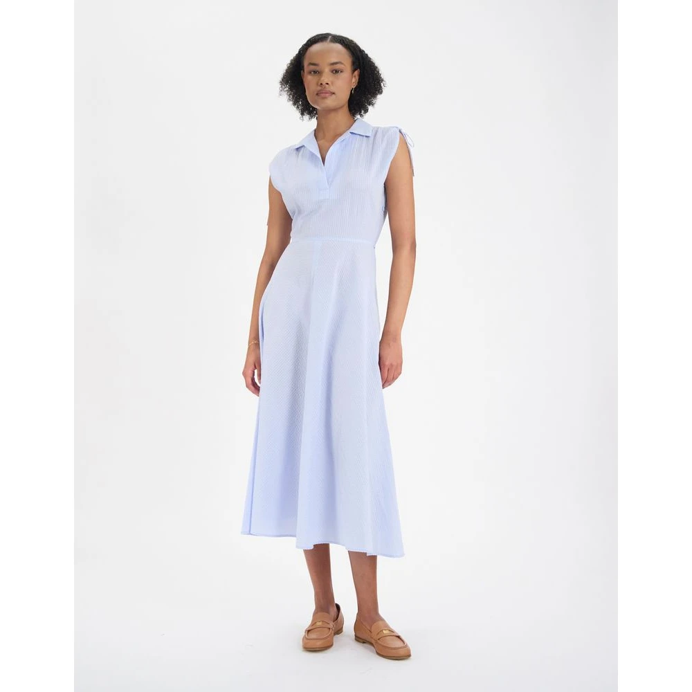Ines De La Fressange Paris Violine slim-fit jurk in lichtblauw katoen Blue Dames