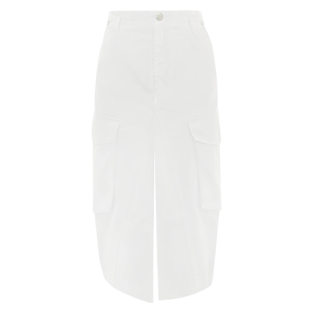 Pinko Witte Denim Rok Met Hoge Taille White Dames