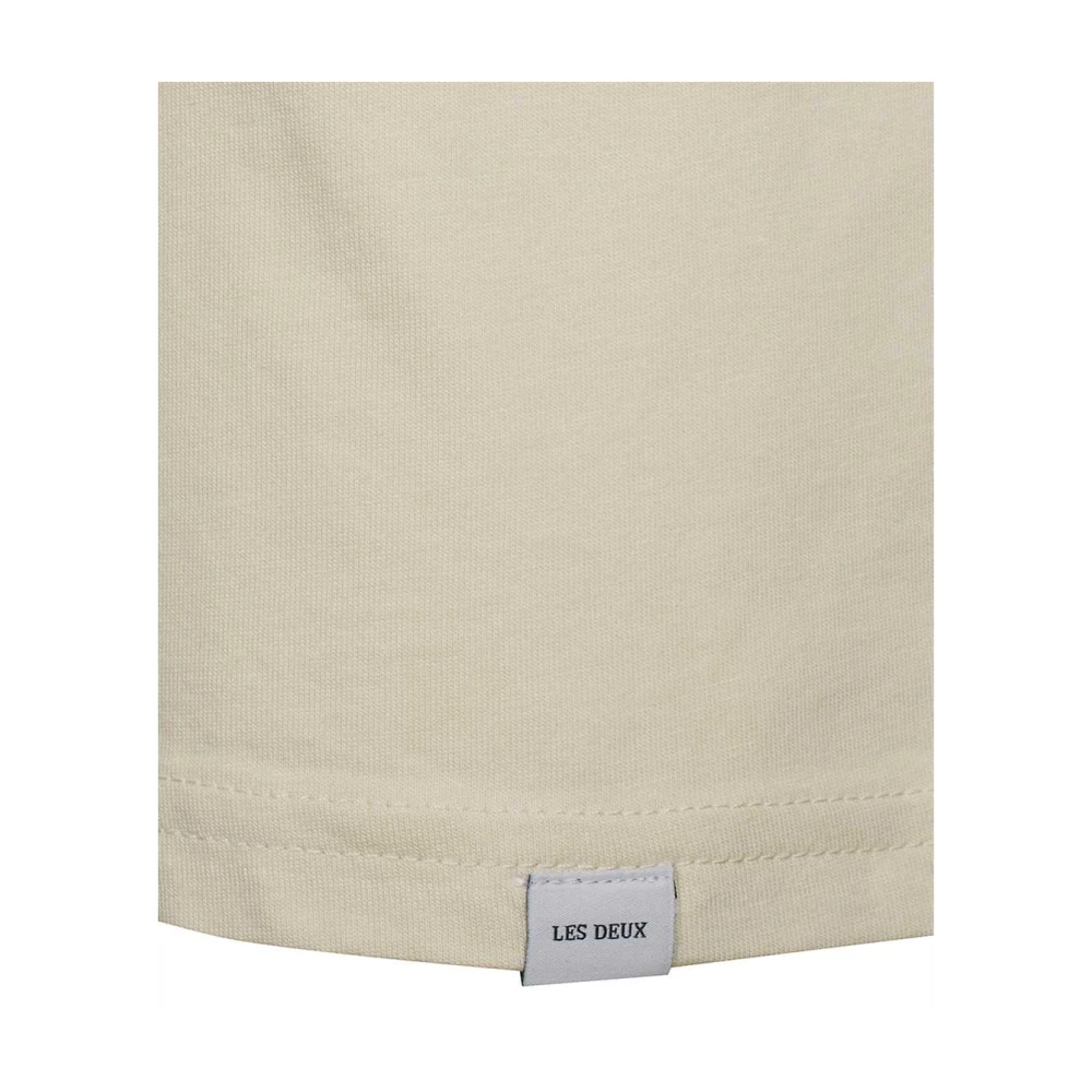 Les Deux Katoenen Ribgebreide Crew T-Shirt Beige Heren