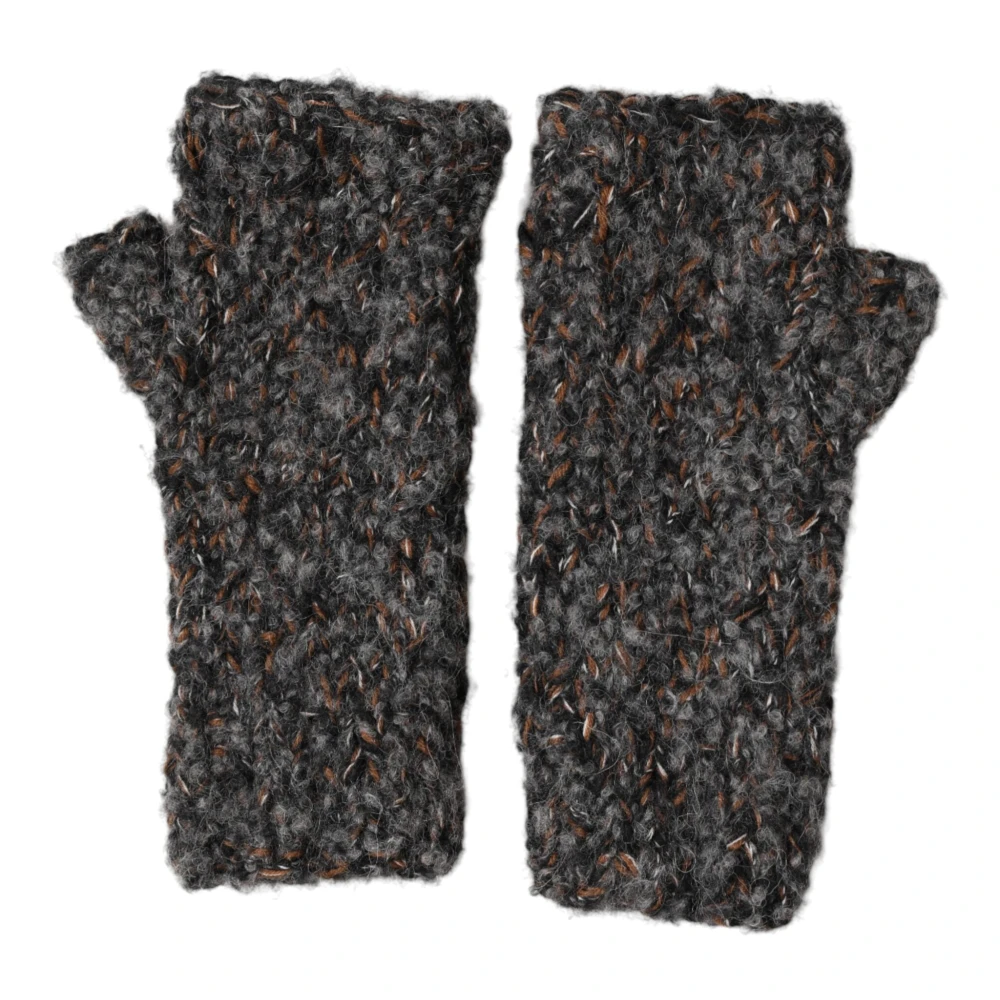 Dolce & Gabbana Unisex Gray Fingerless Gloves - Gloves - One Size - Accessories