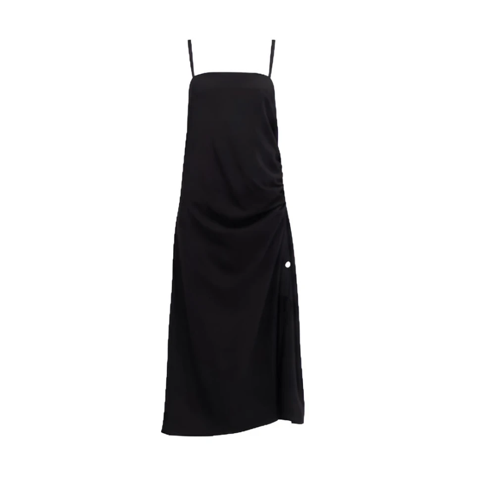 Carven Black Maxi Dresses, Female, Xl, Dr413 Lingerie Dress