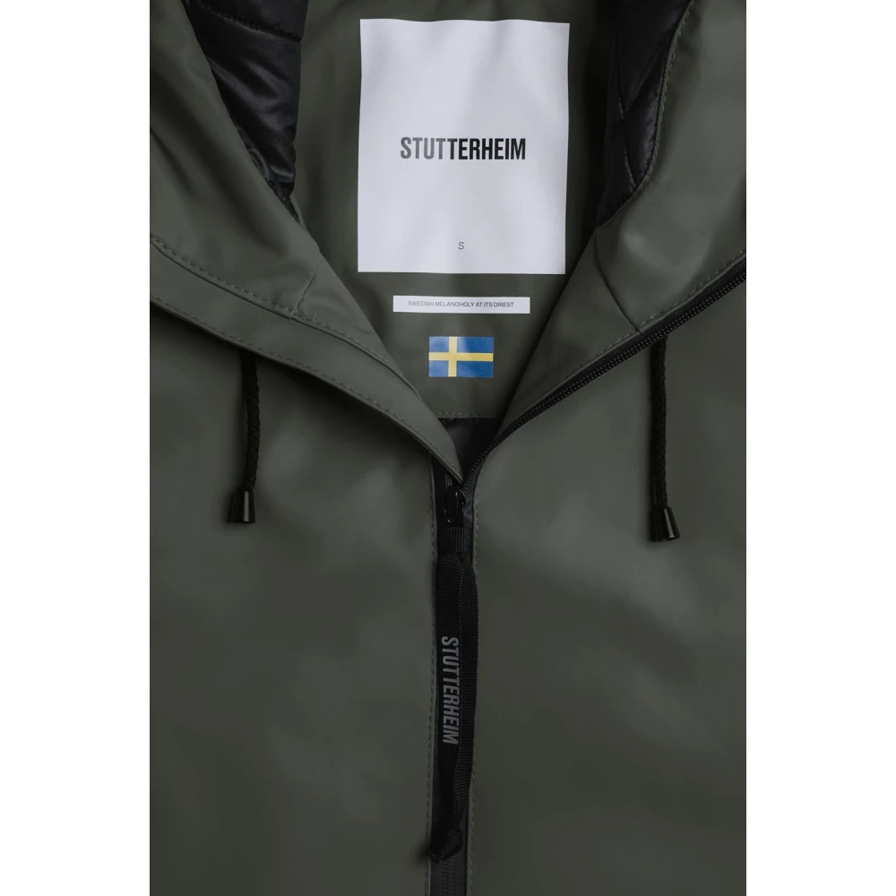 Stutterheim Warm A-Line Regenjas voor Vrouwen Green Dames