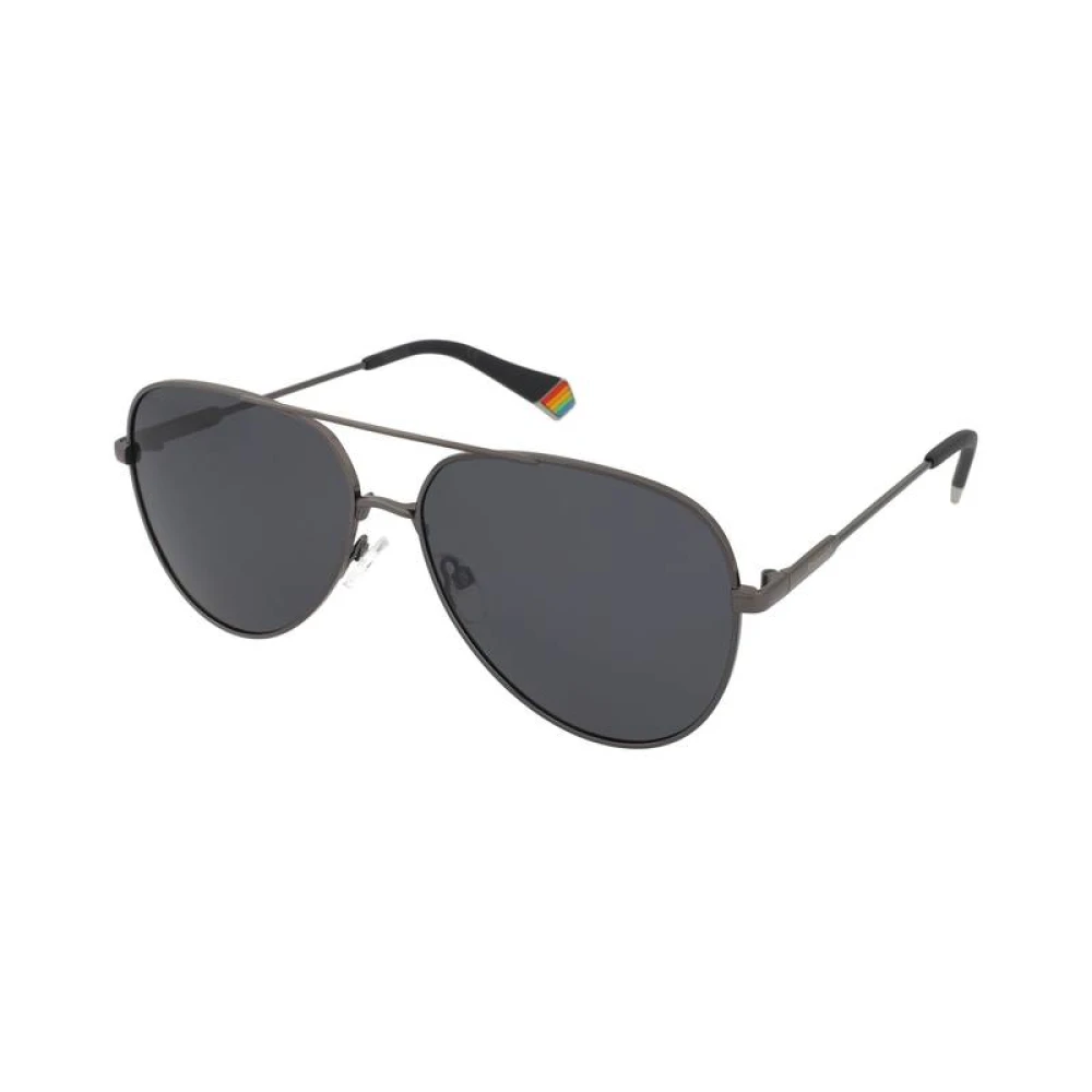 Polaroid Unisex Gray Polarized Metal-Frame Sunglasses