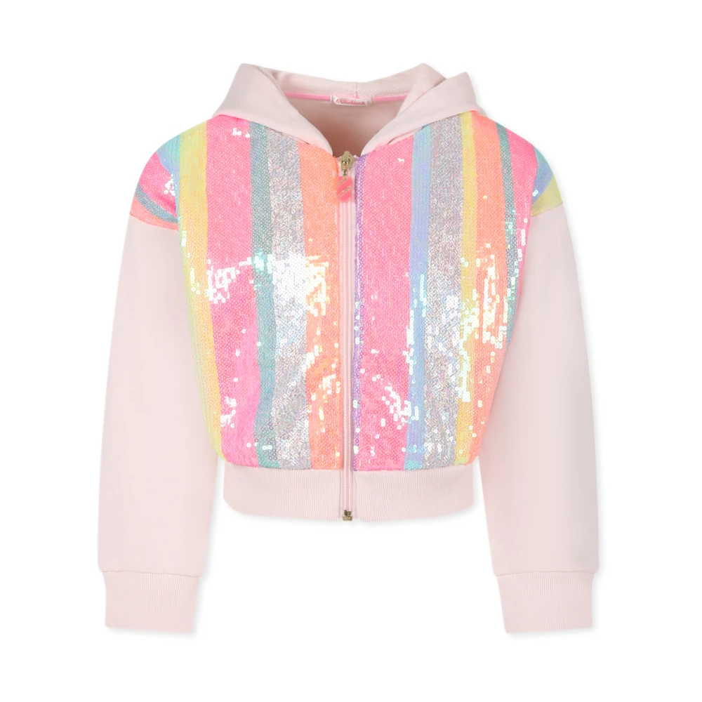 Billieblush Rosa Sequin Crop Hoodie Multicolor, Flicka