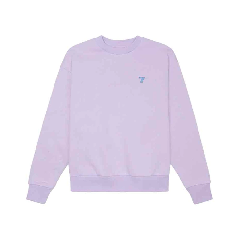 7 Days Active Heather Grey Crewneck Sweatshirt Purple, Dam