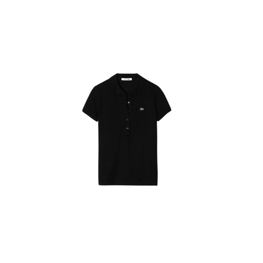 Lacoste Zwarte Polo T-shirts met Krokodillenlogo Black Dames