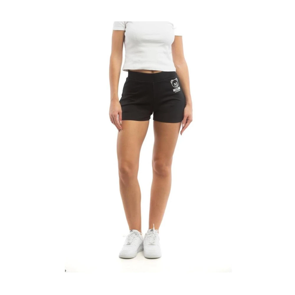 Moschino Women's Black Short Shorts, M, Cotton Casual Shorts With Adjustable Waistband