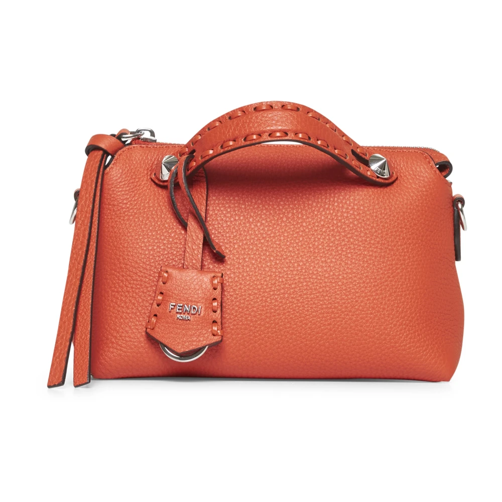 Fendi Oranje Leren Handtas met Sleutelhanger Orange Dames