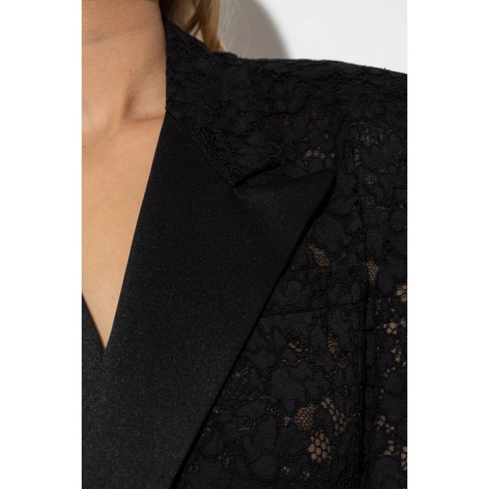Saint Laurent Lace Blazer Black Dames