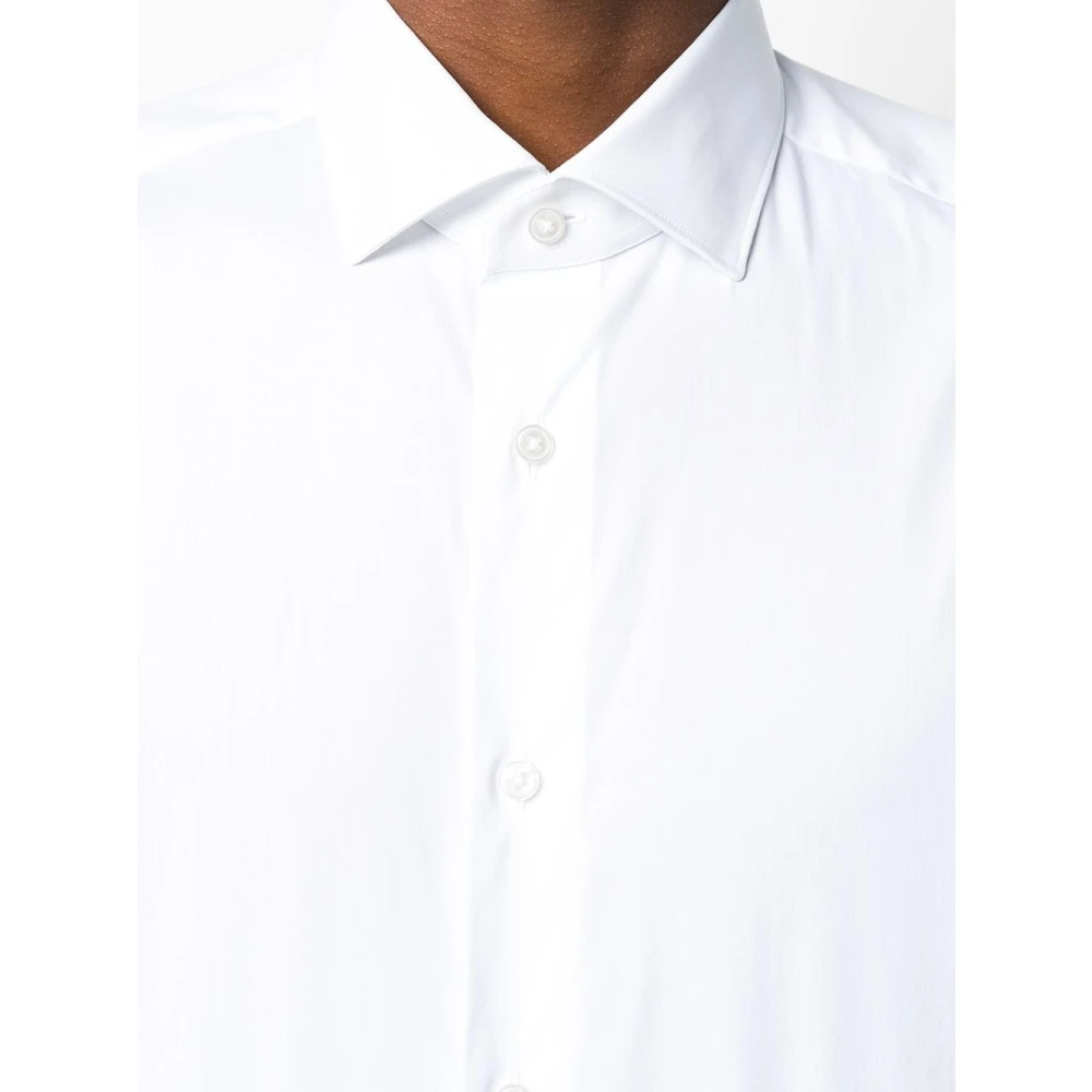 Xacus Slim Fit Katoenen Overhemd Wit White Heren