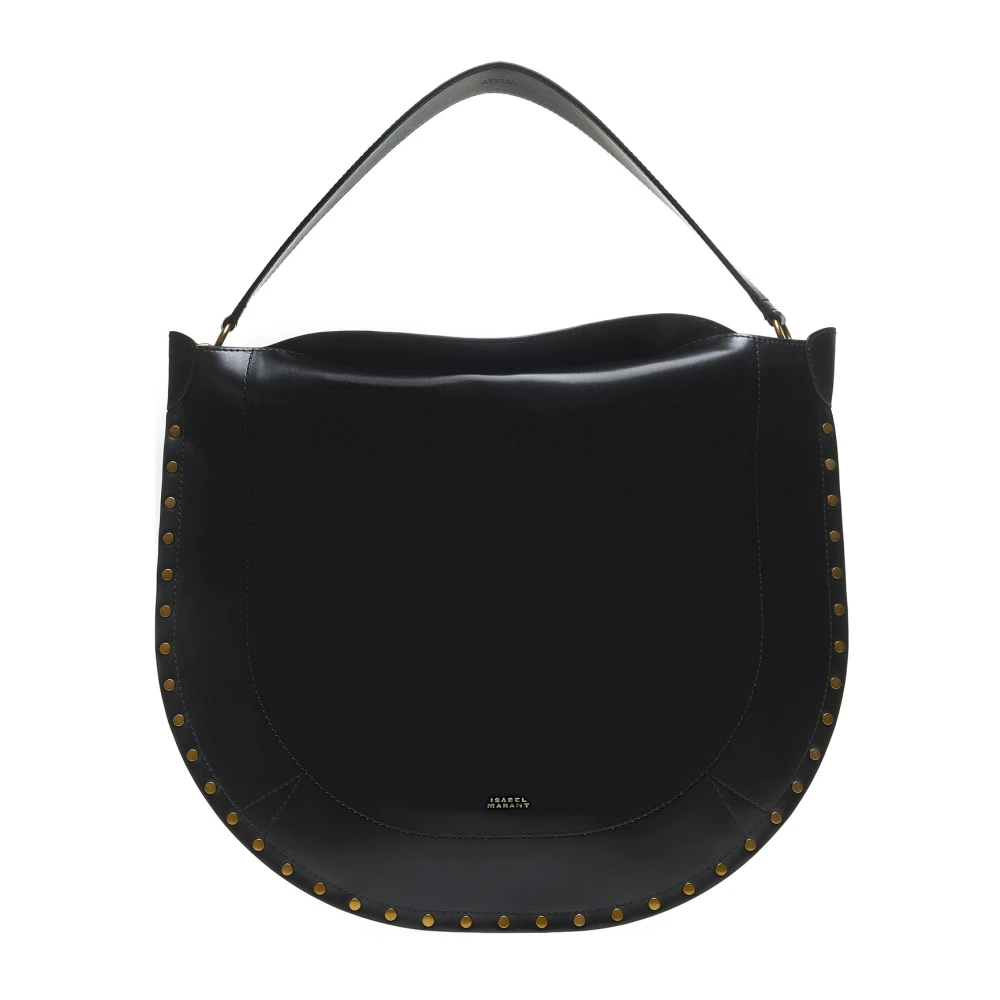 Isabel marant Zwarte leren schoudertas met gouden hardware Black Dames