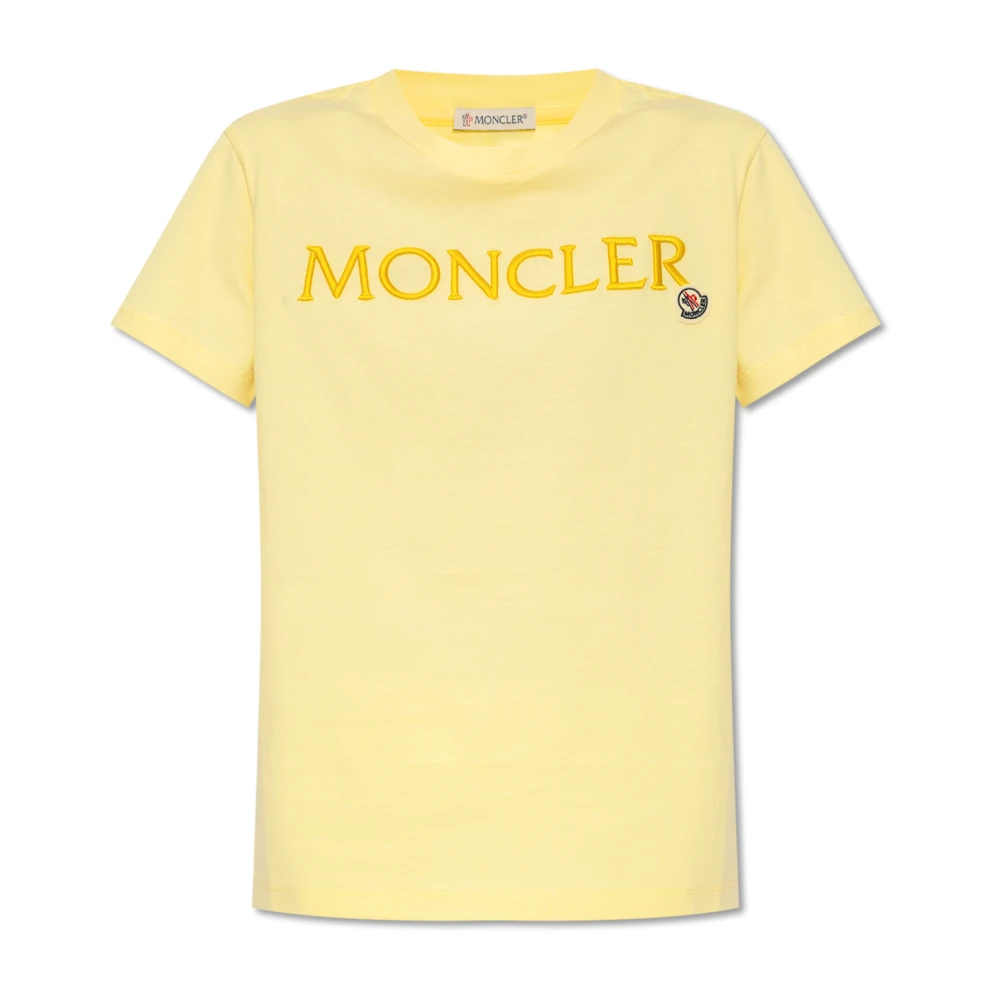 Moncler T-shirt met logo Yellow Dames