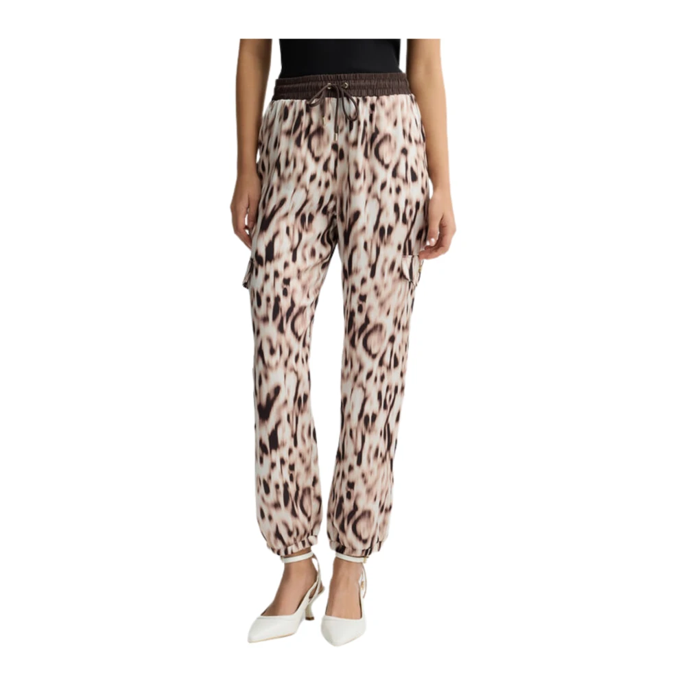 Liu Jo Dierenprint Satijnen Jogger Broek Multicolor Dames