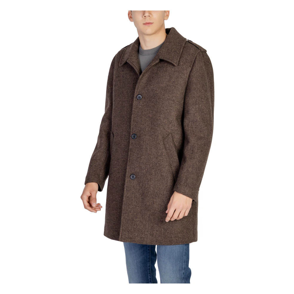 Antony Morato Bruine wollen jas met knopen Brown Heren