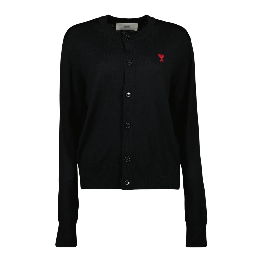 Ami Paris Hart Cardigan Lente-Zomer 2025 Black Dames